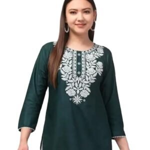Embroidered Short Kurti – Stylish Casual Ethnic Top