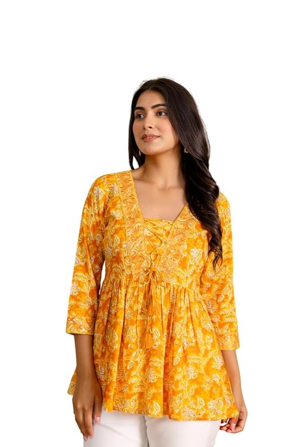 Women Floral Printed Viscose Rayon Flared Kurti