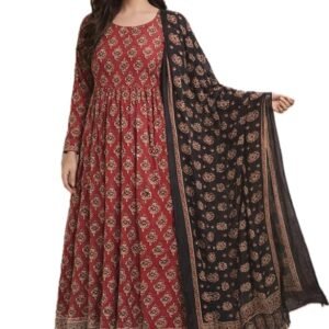 Rayon Anarkali Suit for Women with Dupatta 3 Piece Salwar Suit Kurta Sets for Women