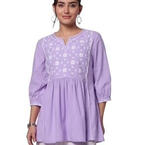 Women's Pure Cotton Embroidered Short Kurti